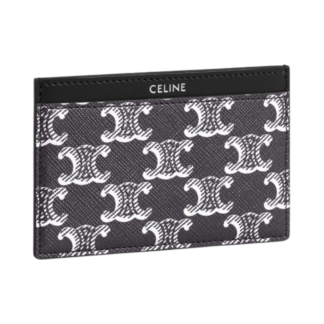 셀린느 트리옹프 캔버스 카프스킨 카드 홀더 실버 블랙(Celine Card Holder in Triomphe Canvas and Calfskin Silver Black) - 2