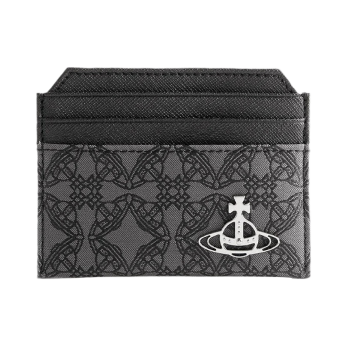 비비안 웨스트우드 리자카드 오보라마 슬림 카드 홀더 미니 블랙 그레이(Vivienne Westwood Re-Jacquard Orborama Slim Card Holder Mini Black Grey) - 2