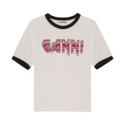 (W) Ganni Fitted T-Shirt Egret