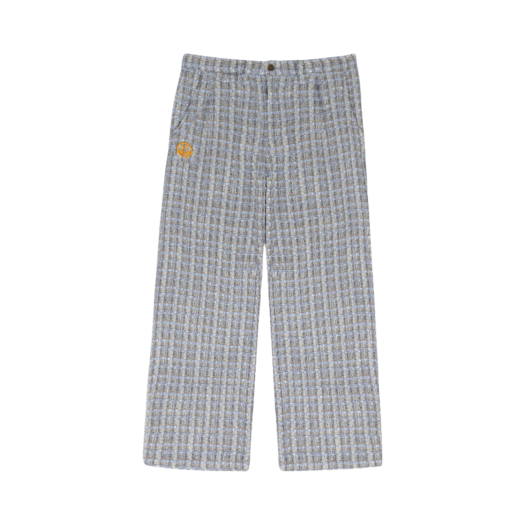 Drew House Boucle Wide Leg Pleated Trouser Blue
