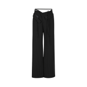 Ottolinger Women Double Fold Suit Trousers Black Pinstripe
