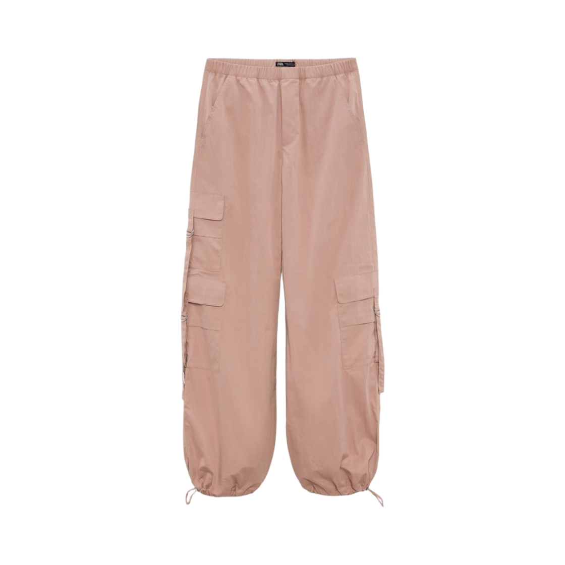 4391/406/607 (W) Zara Nylon Blend Parachute Trousers Clay