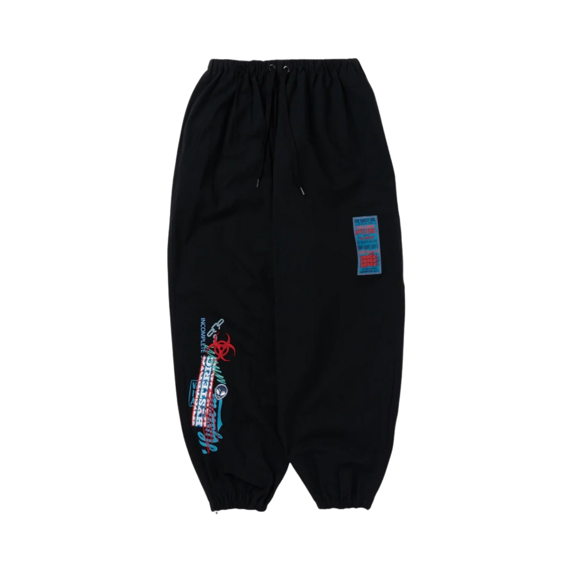 히스테릭 글래머 x 겐자이 콜라주 코튼 팬츠 블랙(Hysteric Glamour x Genzai Collage Cotton Pants Black) - 1