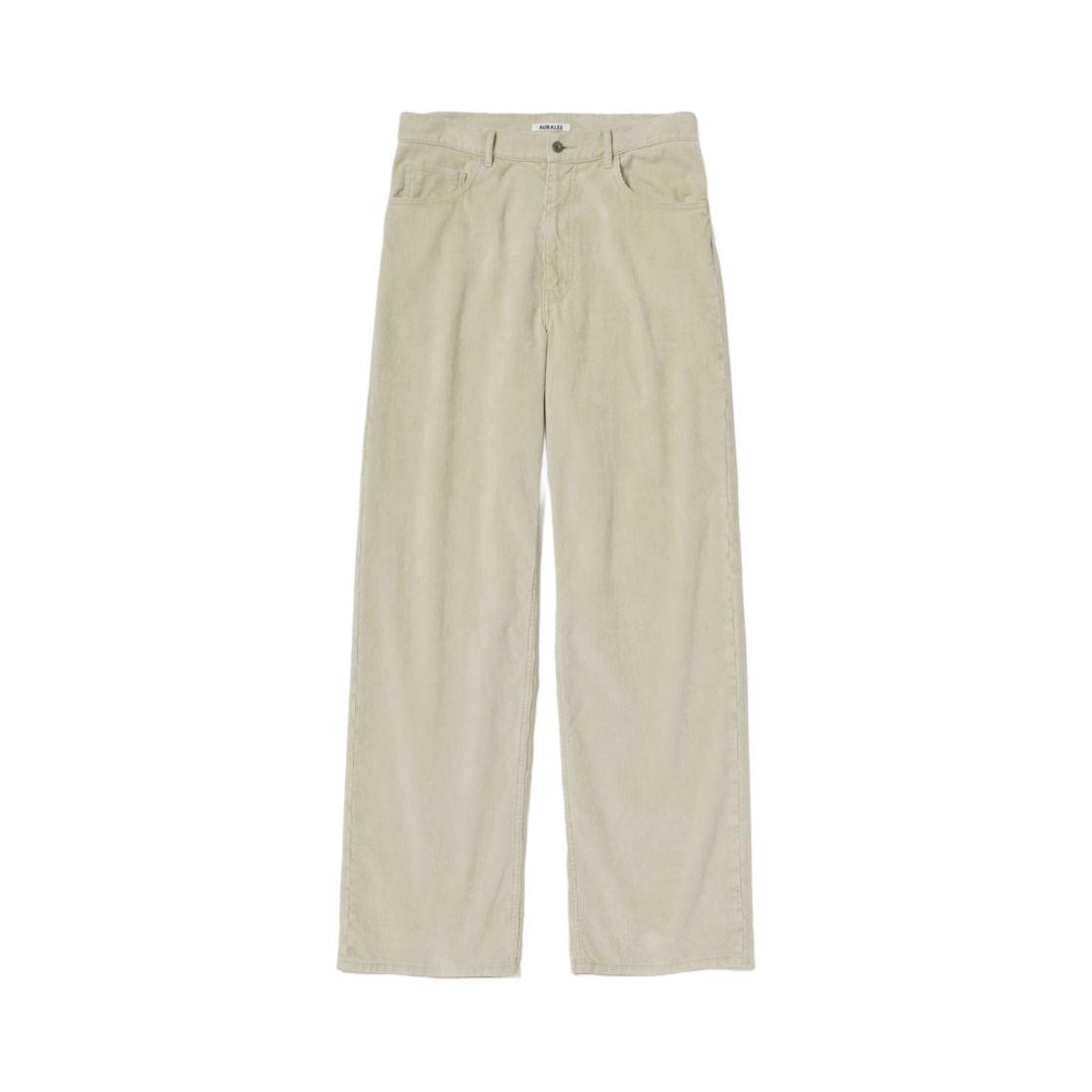 A25SP01PD Auralee Pigment Dye Finx Corduroy Wide 5P Pants White Khaki - 25SS
