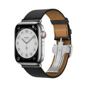 Apple Watch Hermes Series 7 45mm Silver Stainless Steel Case with Single Tour Deployment Buckle Noir (Korean Ver.)