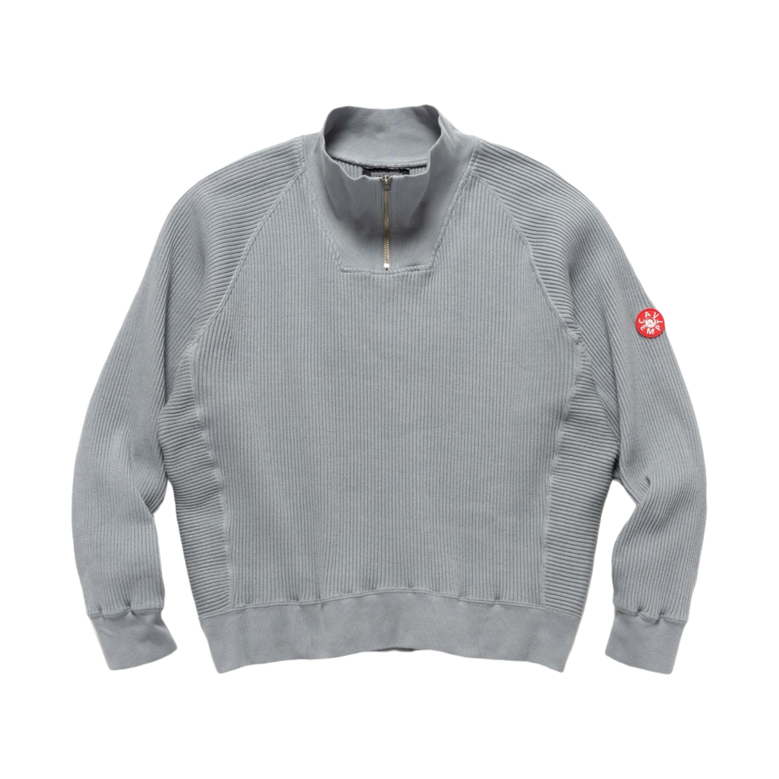 카브엠트 오버다이 와이드 립 컷 하프 집 스웨트셔츠 그레이 - 24SS(Cav Empt Overdye Wide Rib Cut Half Zip Sweatshirt Grey - 24SS)