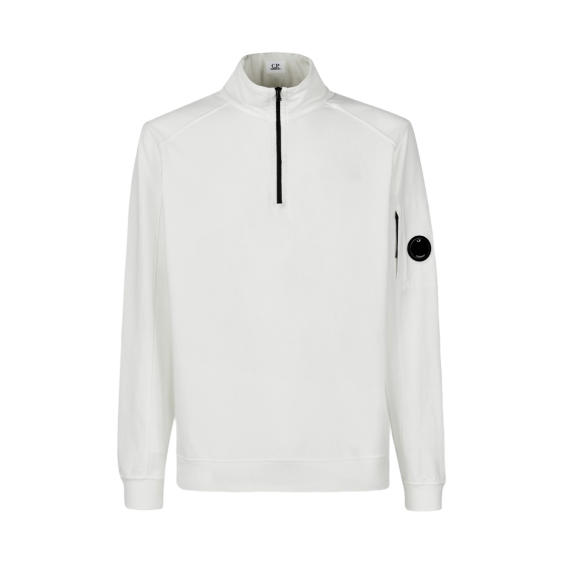 C.P. 컴퍼니 라이트 플리스 하프 지퍼 스웨트셔츠 거즈 화이트 - 23SS(C.P. Company Light Fleece Half Zipped Sweatshirt Gauze White - 23SS) - 1