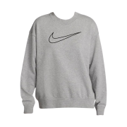 (W) Nike Dri-Fit Get Fit Graphic Crew neck Sweatshirts Carbon Heather - Asia