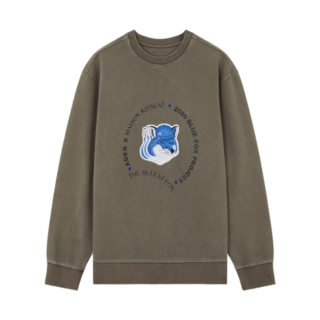 메종 키츠네 x 아더에러 트리플 폭스 헤드 스웨트셔츠 베이지(Maison Kitsune x Ader Error Triple Fox Head Sweatshirt Beige)
