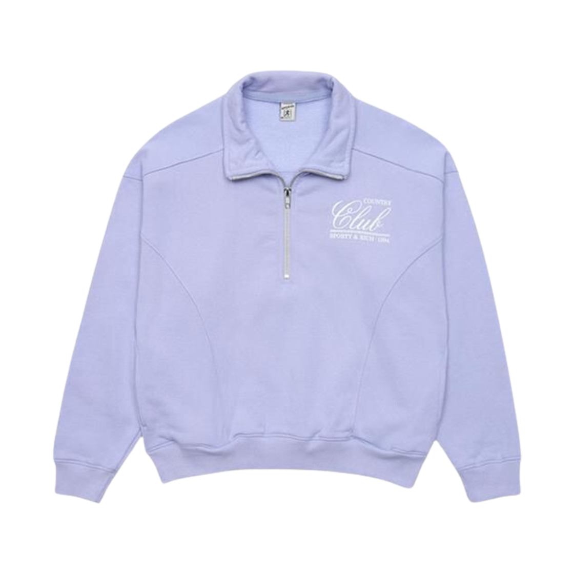 QZ881CH Sporty & Rich 94 Country Club Quarter Zip Sweatshirt Chambray White