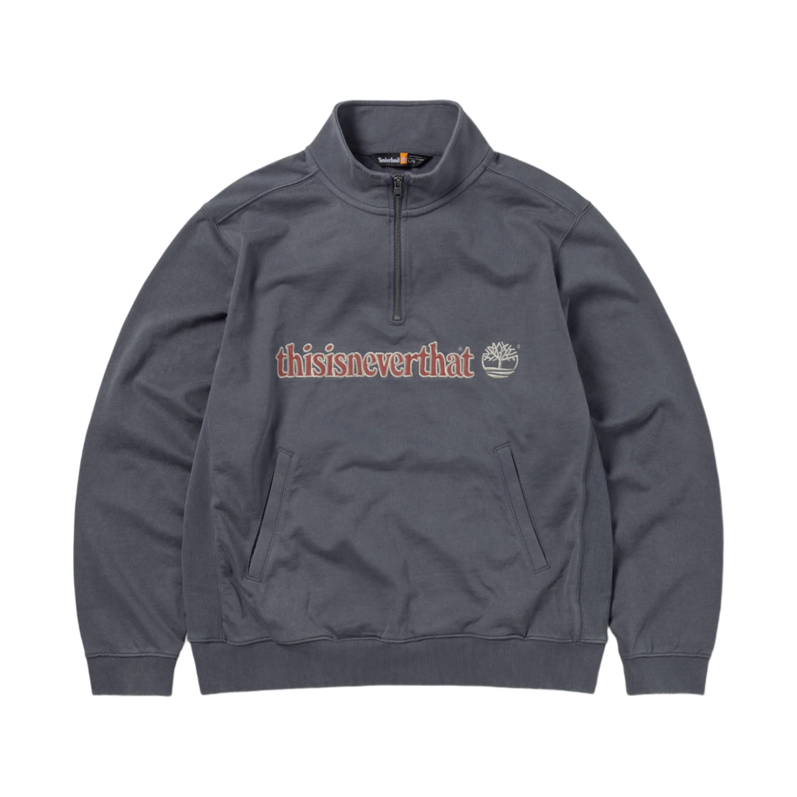 디스이즈네버댓 x 팀버랜드 헤리티지 쿼터 집 스웨트셔츠 블루 그레이(Thisisneverthat x Timberland Heritage Quarter Zip Sweatshirt Blue Grey)