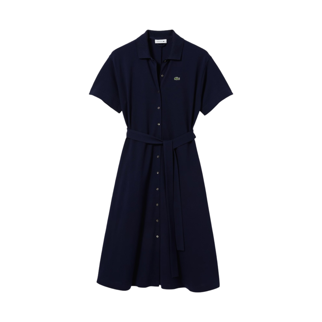 (W) 라코스테 벨트 폴로 드레스 네이비((W) Lacoste Belt Polo Dress Navy) - 1