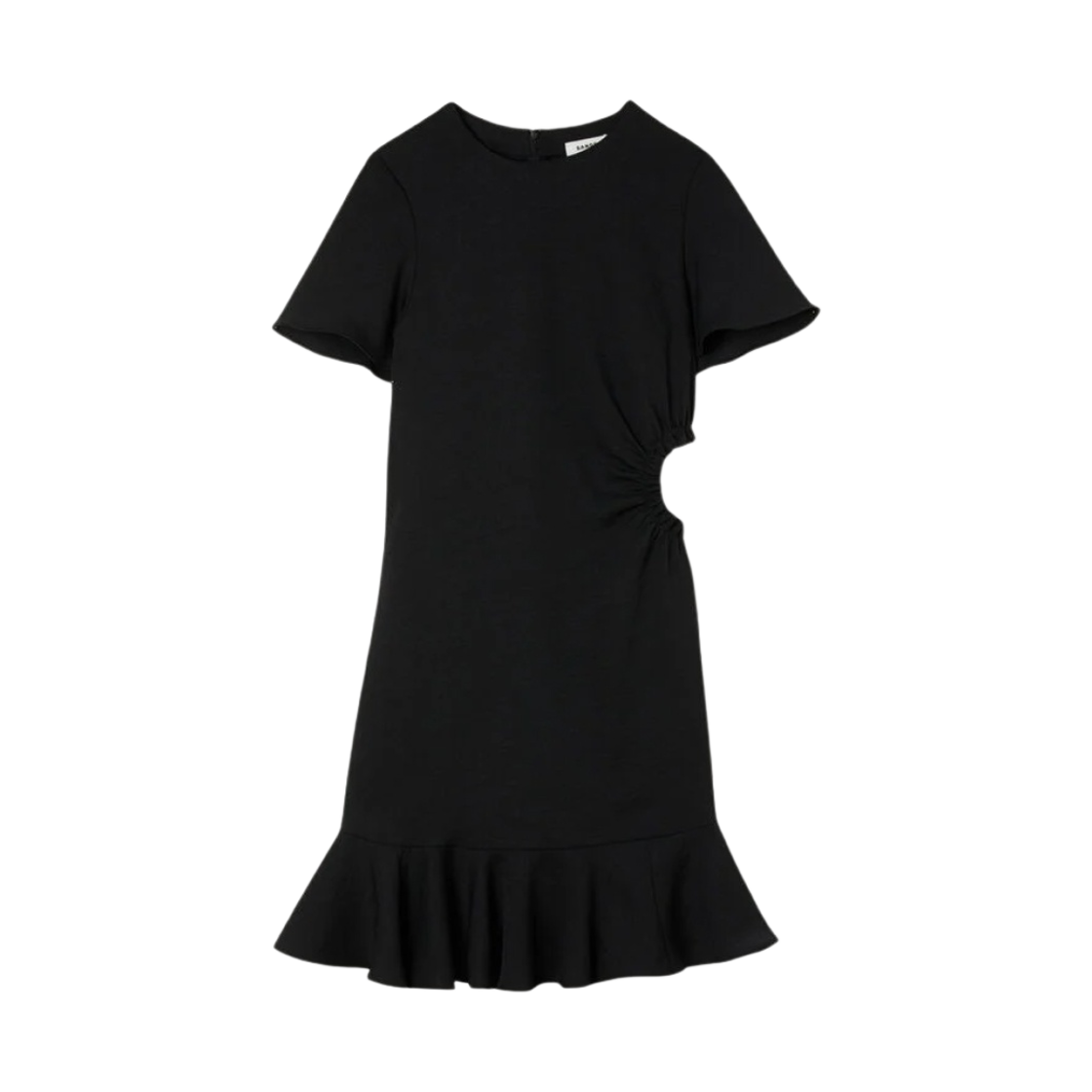 (W) 산드로 숏 크레페 드레스 블랙((W) Sandro Short Crepe Dress Black)