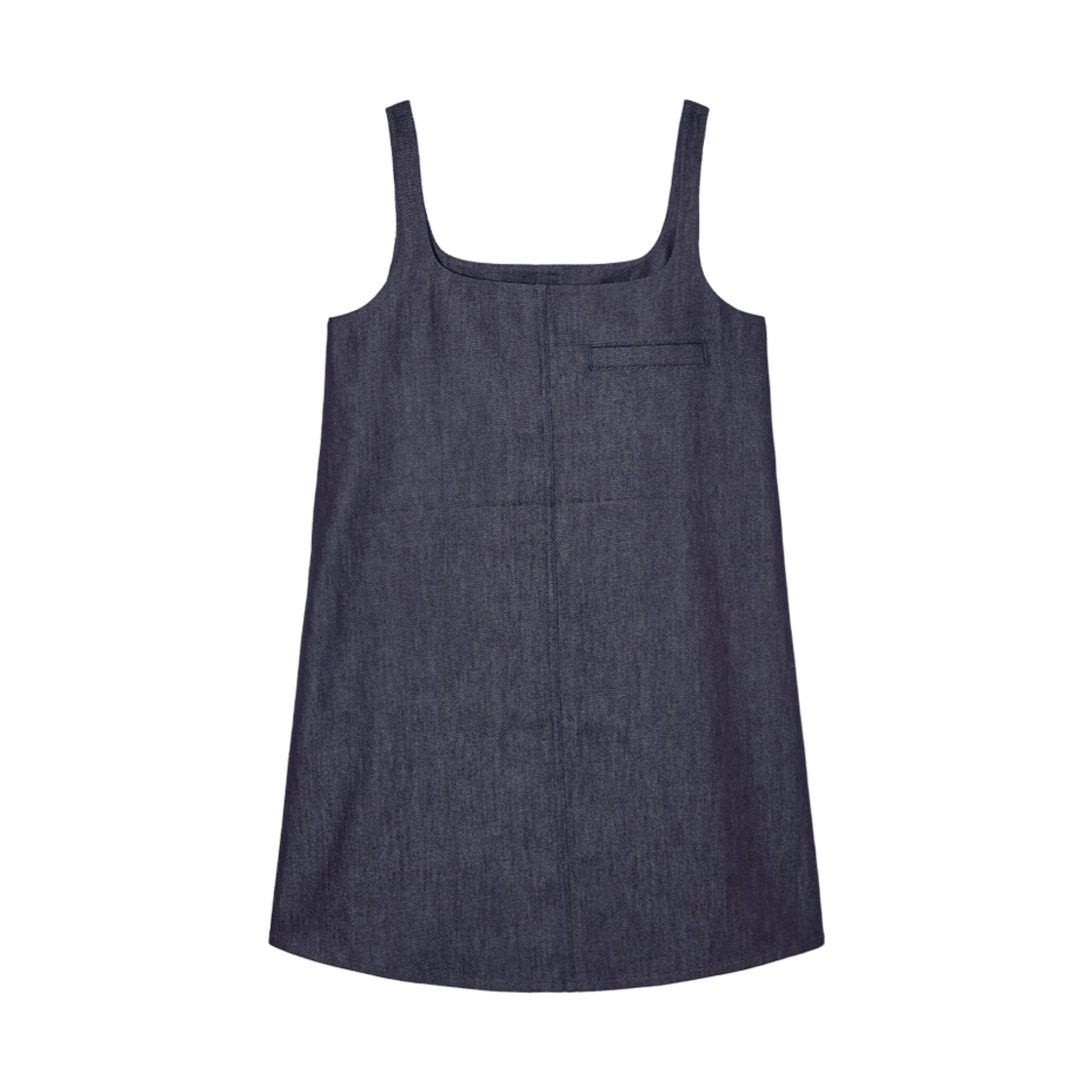 (W) 코스 스퀘어 넥 데님 미니 드레스 다크 블루((W) COS Square Neck Denim Mini Dress Dark Blue)