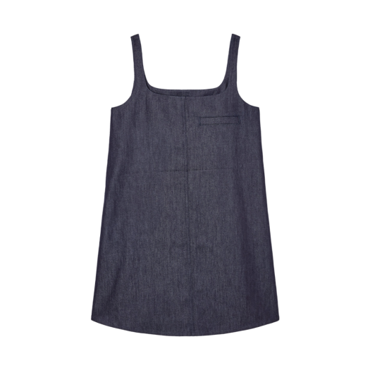 1164239001 (W) COS Square Neck Denim Mini Dress Dark Blue