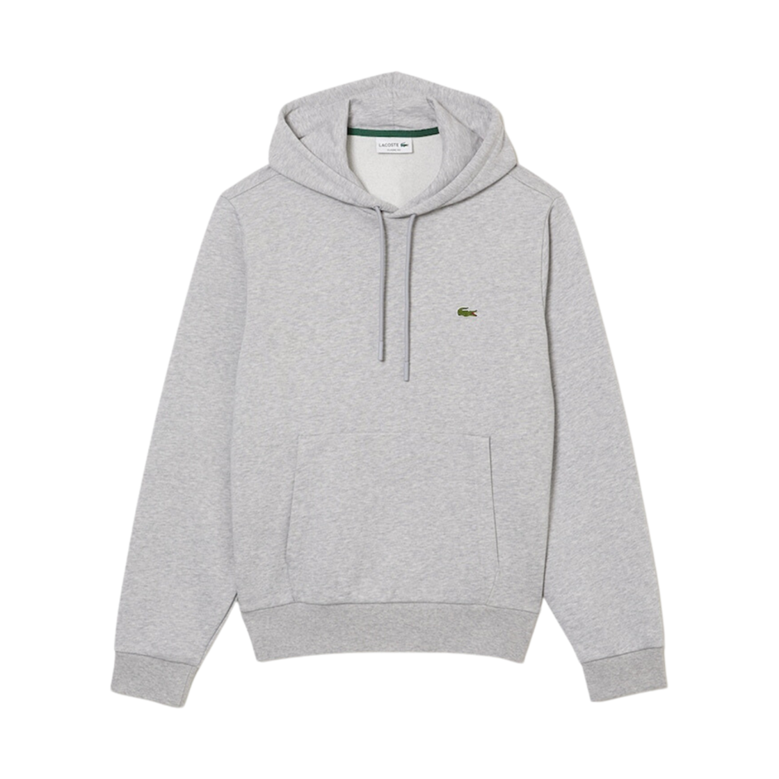 라코스테 오가닉 코튼 캥거루 포켓 후드 스웨트셔츠 그레이 신(Lacoste Organic Cotton Kangaroo Pocket Hoodie Sweatshirt Grey Chine) - 1
