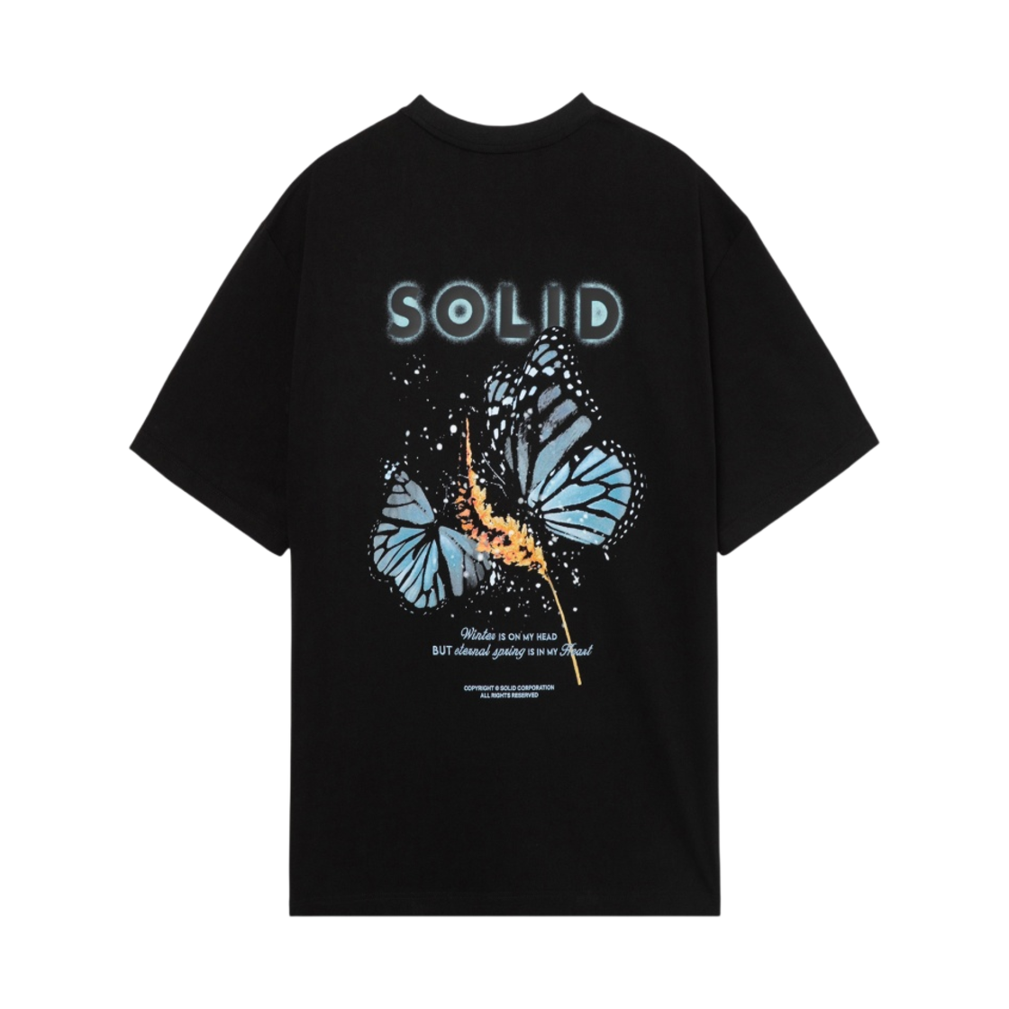 솔리드 옴므 버터플라이 그래픽 티셔츠 블랙 - 23SS(Solid Homme Butterfly Graphic T-Shirt Black - 23SS)