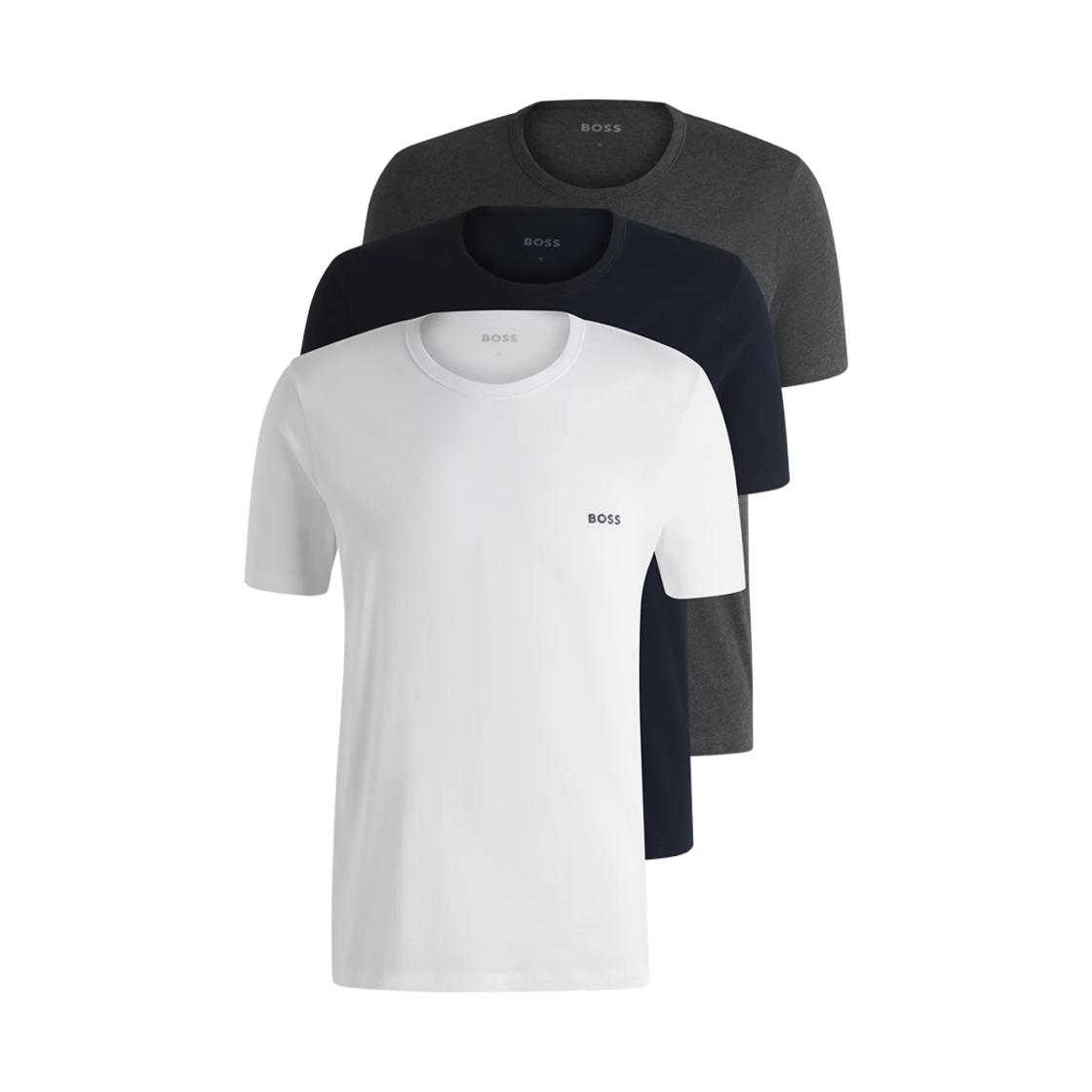 50475284-961 Hugo Boss Cotton T-Shirt with Logo Embroidered White Blue (3 Pack)