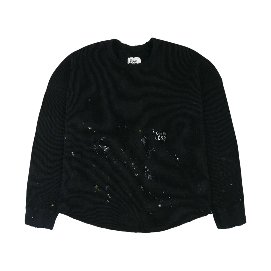 홈리스 헤비 와플 롱슬리브 더티 블랙(Hommless Heavy Waffle LS T-Shirt Dirty Black)