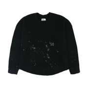 Hommless Heavy Waffle LS T-Shirts Damaged Black