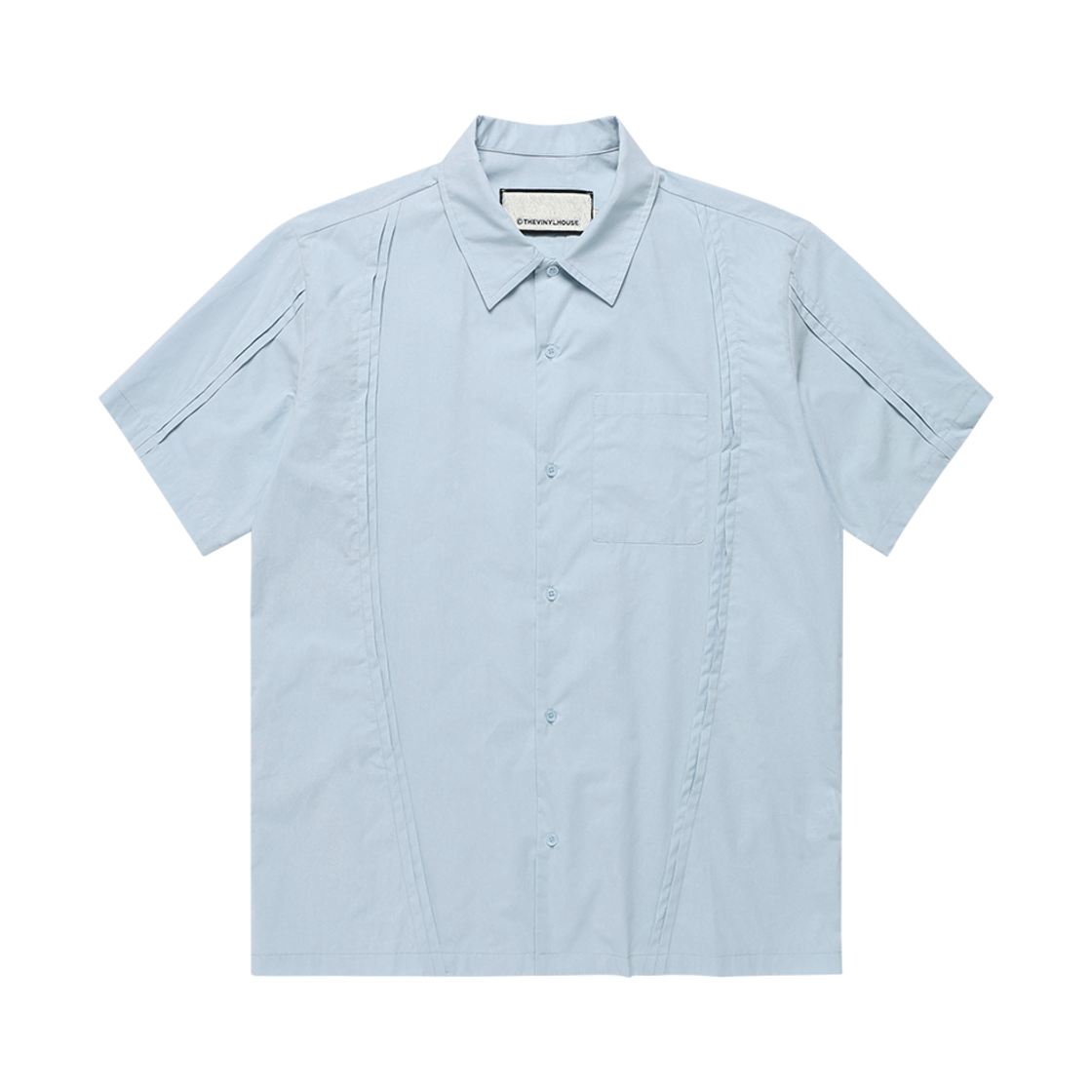 더바이닐하우스 커브드 반팔 셔츠 블루(Thevinylhouse Curved Short Sleeve Shirts Blue)