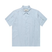 Thevinylhouse Curved Short Sleeve Shirts Blue