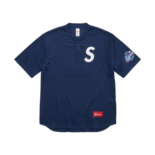 Supreme S Logo Baseball Henley Navy - 24FW