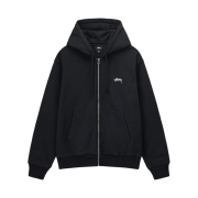 Stussy Stock Logo Zip Hoodie Washed Black
