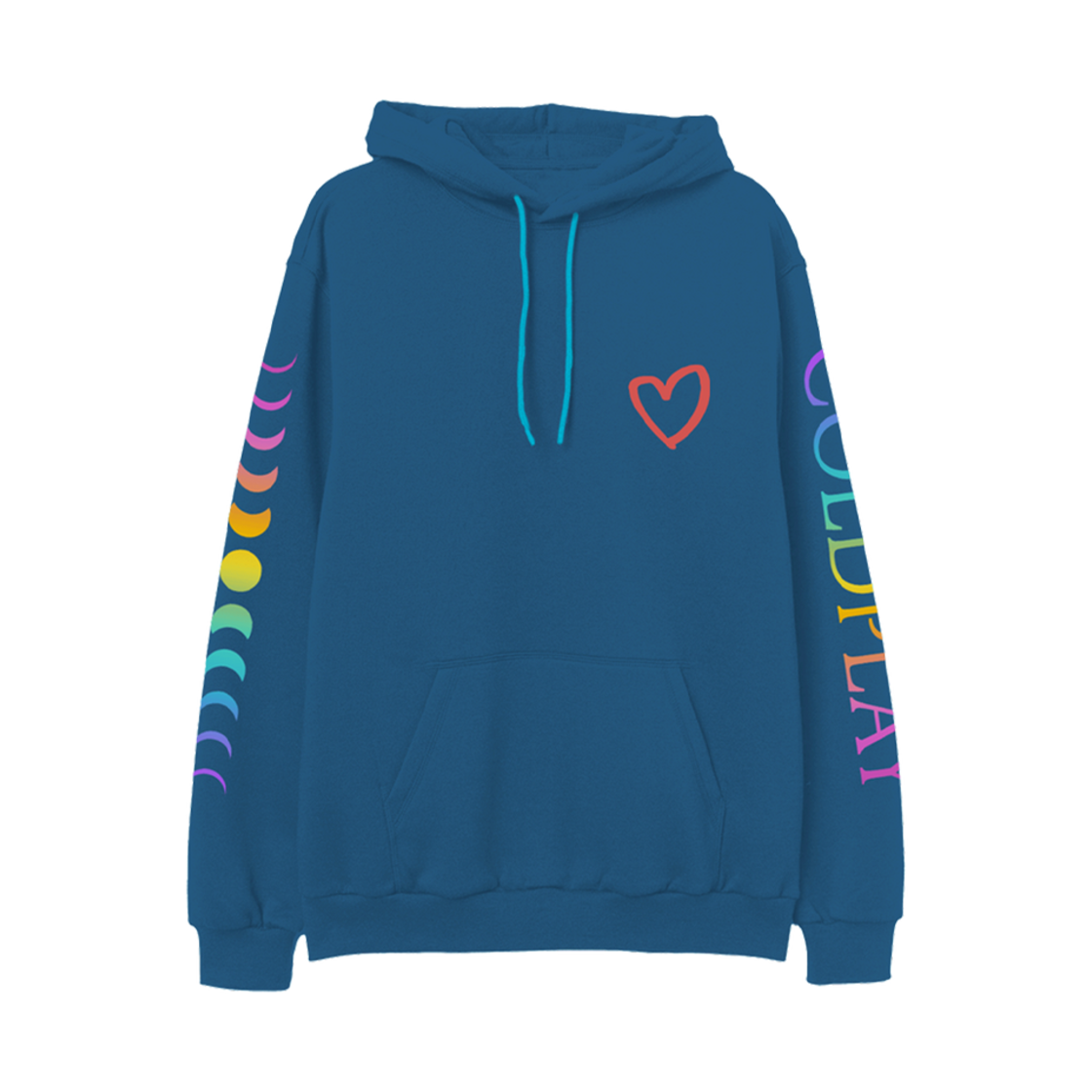 콜드플레이 뮤직 오브 더 스피어스 월드 투어 하트 후드 블루(Coldplay Music of The Spheres World Tour Heart Hoodie Blue)