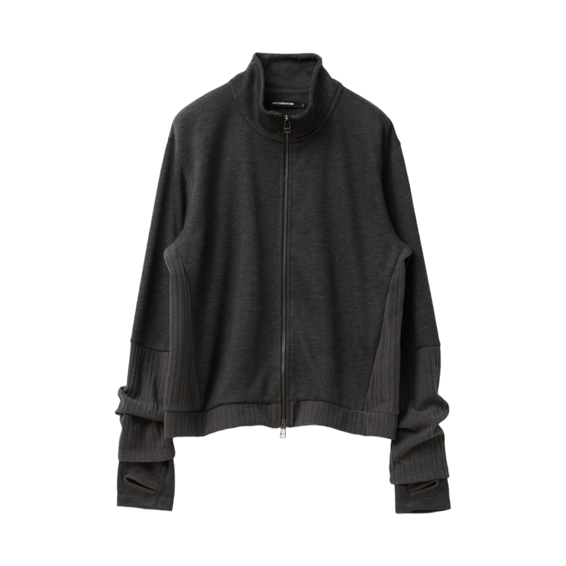 해칭룸 더블 슬리브 트랙 가디건 다크 카키(Hatchingroom Double Sleeve Track Cardigan Dark Khaki)