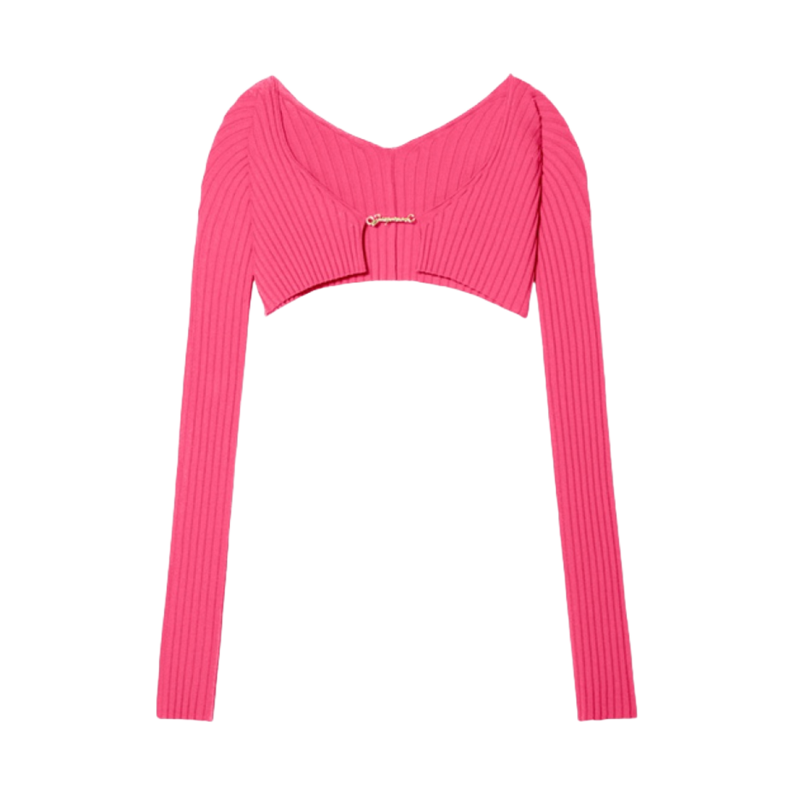 (W) 자크뮈스 라 마이유 프랄루 마이크로 참 로고 가디건 핑크((W) Jacquemus La Maille Pralu Micro Charm Logo Cardigan Pink)