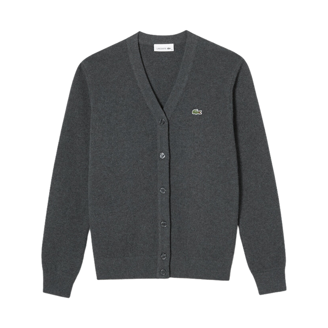 (W) 라코스테 울 베이직 가디건 그레이((W) Lacoste Wool Basic Cardigan Grey) - 1