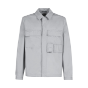 C.P. Company Metropolis Series Gabardine Zipped Shirt Harbor Mist Grey - 23SS