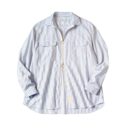 Kapital OX Stripe Drizzler Work Shirt Blue