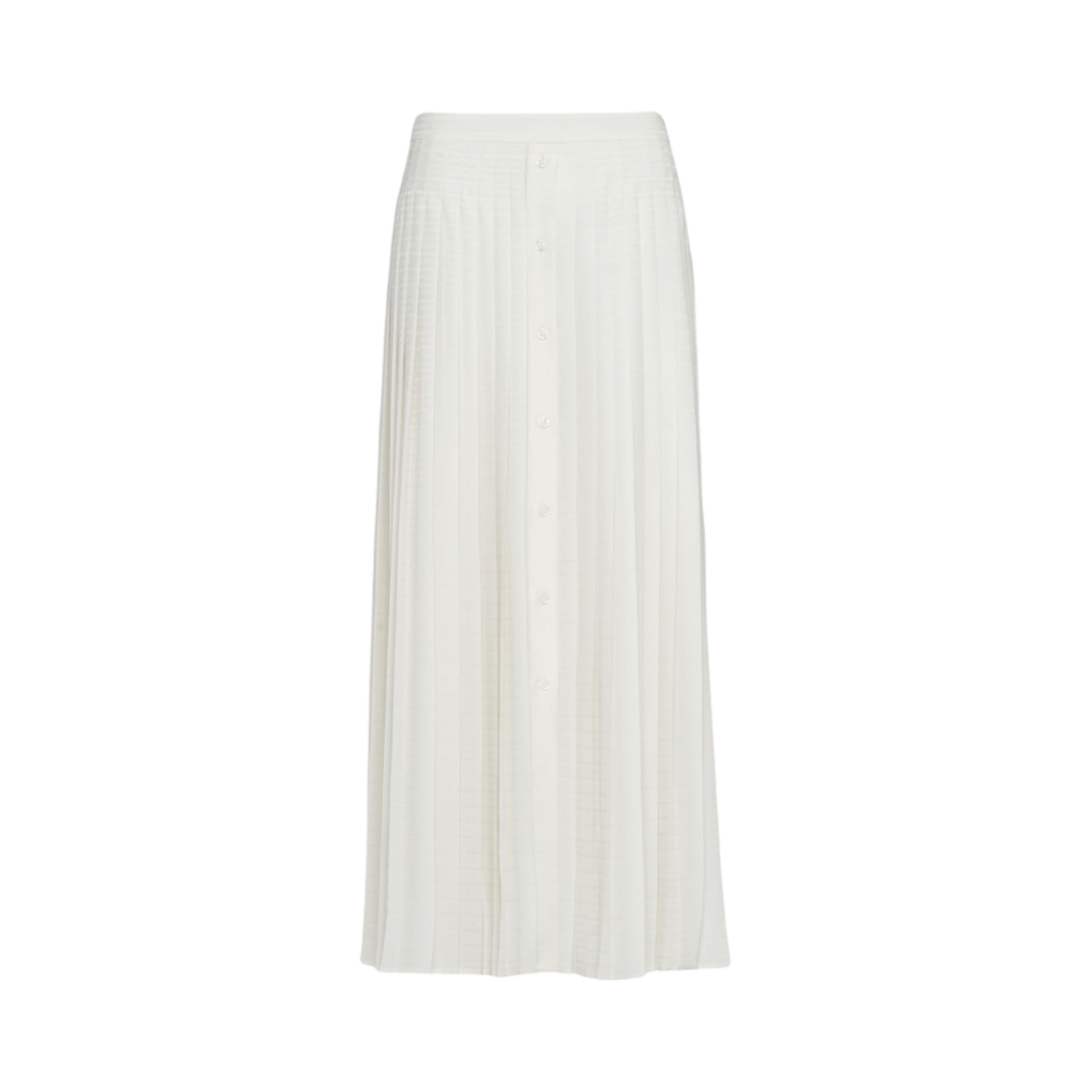(W) 프라다 롱 크레이프 드 신 스커트 화이트
