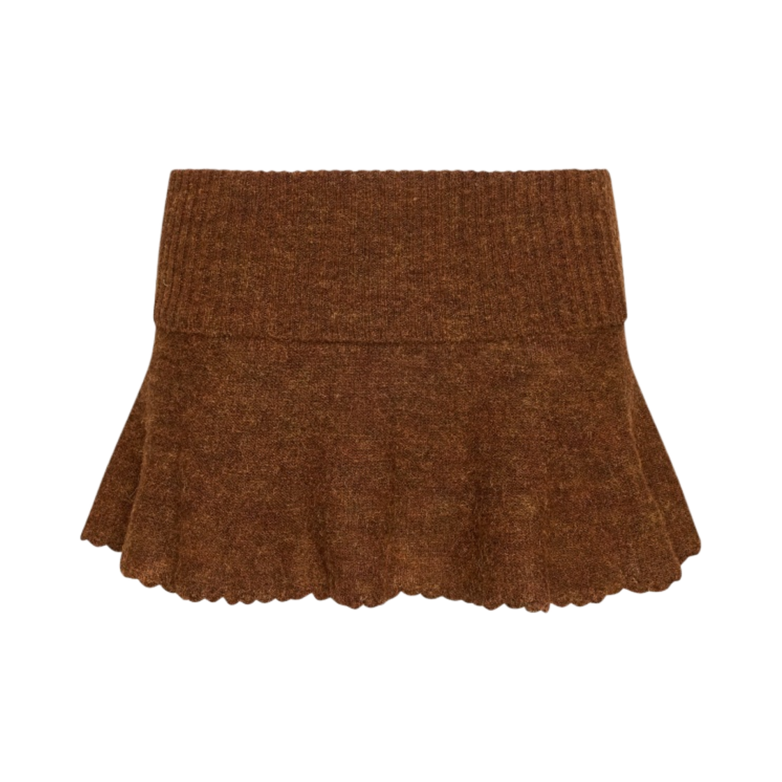 (W) 귀조 하트 스칼롭 미니 스커트 코코아((W) Guizio Heart Scallop Mini Skirt Cocoa)
