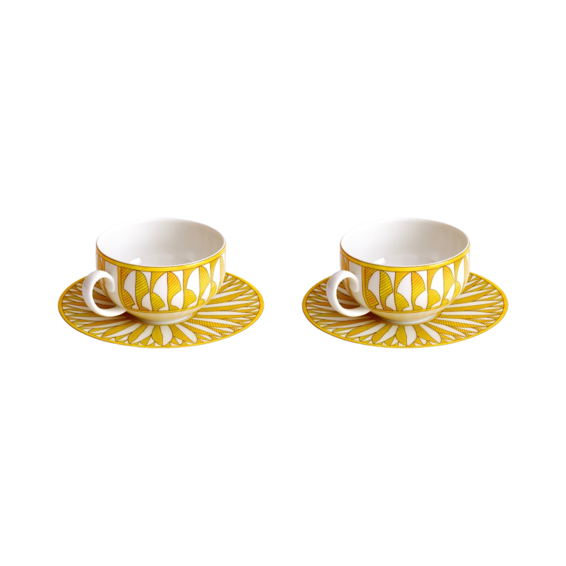 에르메스 쏠레이 데르메스 티 컵 & 소서 옐로우 (2개 세트)(Hermes Soleil d'Hermes Tea Cup & Saucer Yellow (Set of 2)) - 2