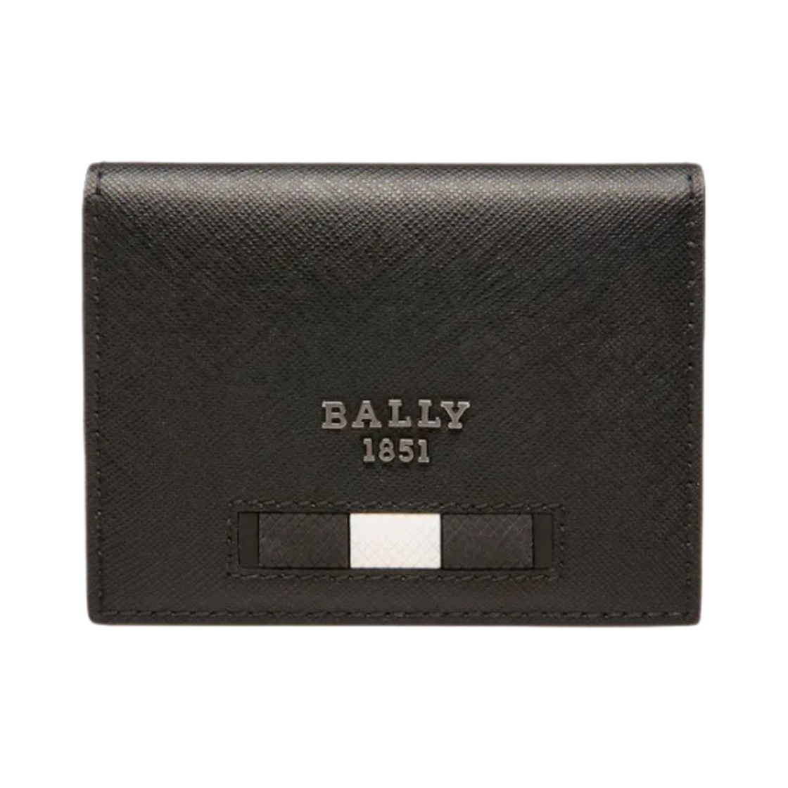 6238944 Bally Balder Recycled Leather Card Holder Black - 대표 이미지 #1