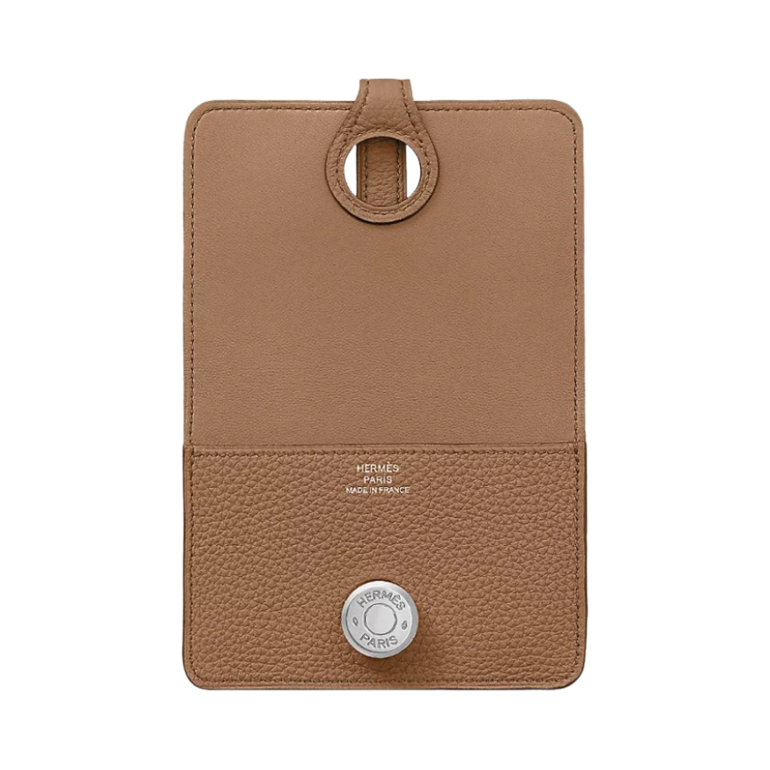 H044083CK0M Hermes Dogon Card Holder Togo & Palladium Chai - #2