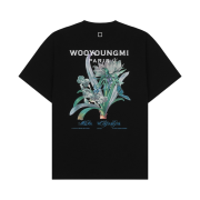 Wooyoungmi Flower Print Back Logo T-Shirt Black - 23SS