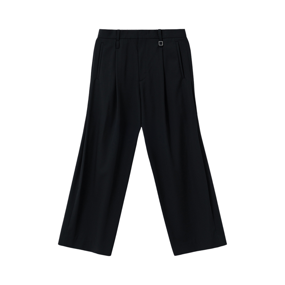 우영미 울 와이드 폴딩 팬츠 블랙 - 25SS(Wooyoungmi Wool Wide Folding Pants Black - 25SS) - 1