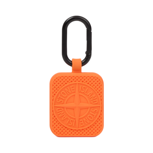 K1S1598000-04S0209-V0032 Stone Island 9800004 Rubberised Silicone Airtag Holder with Carabiner Orange - 25SS