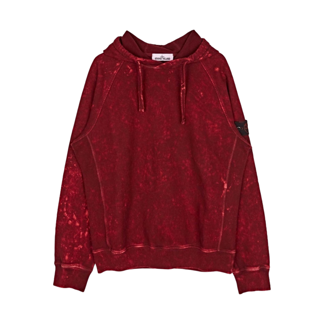 스톤 아일랜드 61338 오프-다이 트리트먼트 후드 스웨트셔츠 버건디 - 21FW(Stone Island 61338 Off-Dye Treatment Hooded Sweatshirt Burgundy - 21FW) - 1