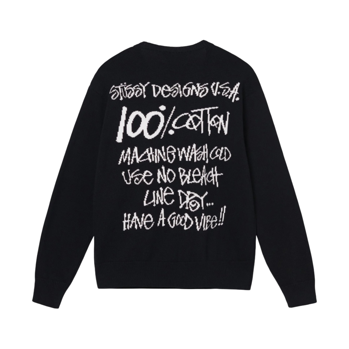 스투시 케어 라벨 스웨터 블랙