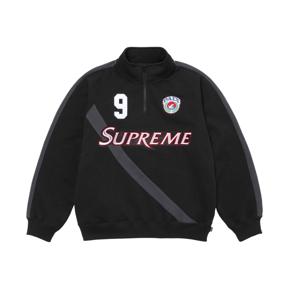 슈프림 이큅 하프 집 스웨트셔츠 블랙 - 24SS