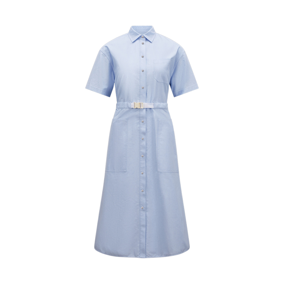 (W) 몽클레르 코튼 셔츠 드레스 라이트 블루 - 23SS((W) Moncler Cotton Shirt Dress Light Blue - 23SS) - 1