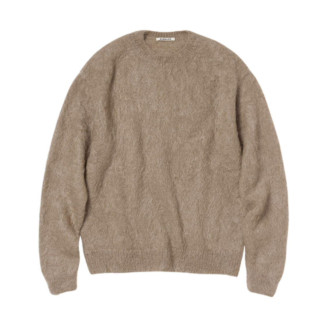 A24AP03KM Auralee Brushed Super Kid Mohair Knit P/O Gray Beige