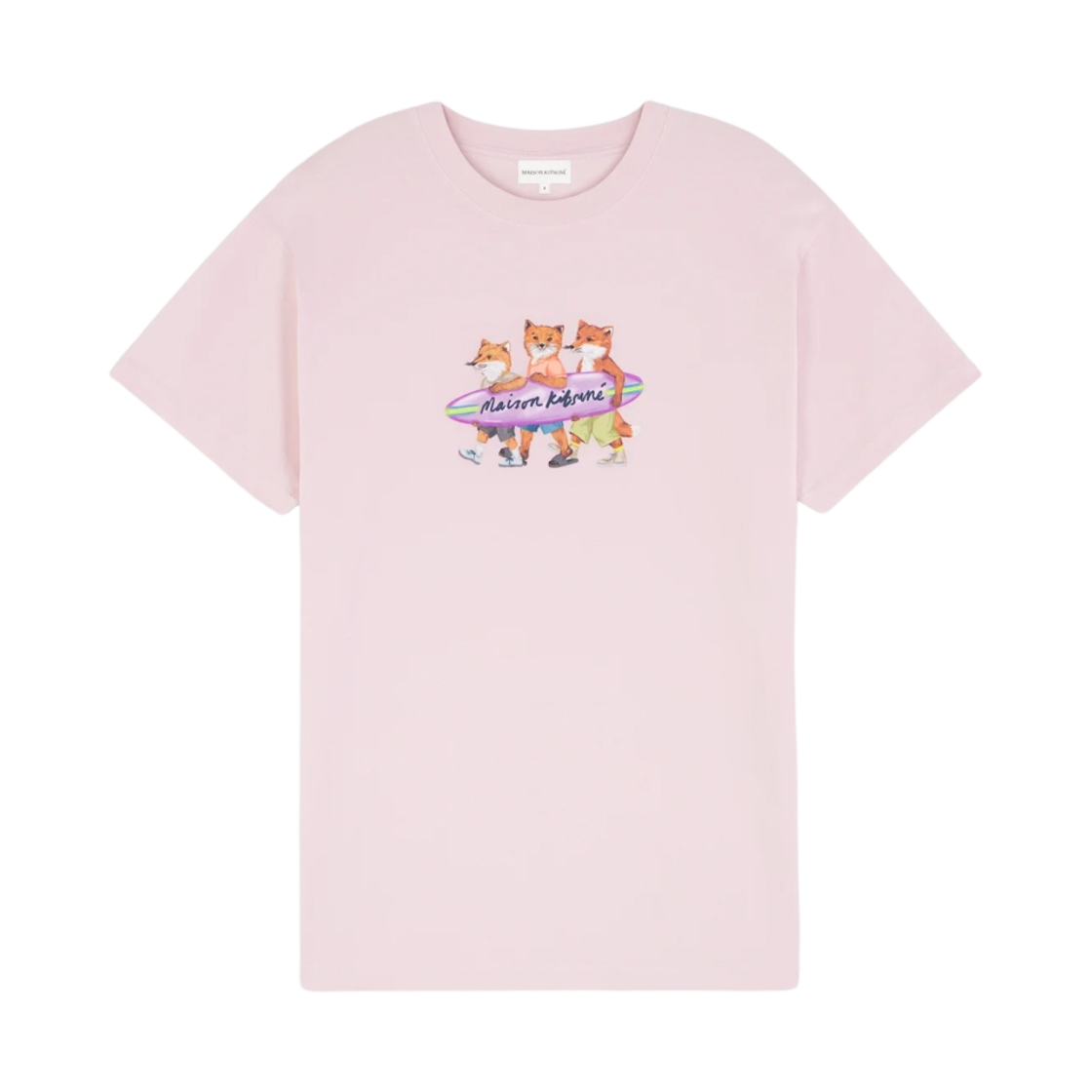 MW00116KJ0136-P616 (W) Maison Kitsune Surf Fox Relax T-Shirt Milkshake
