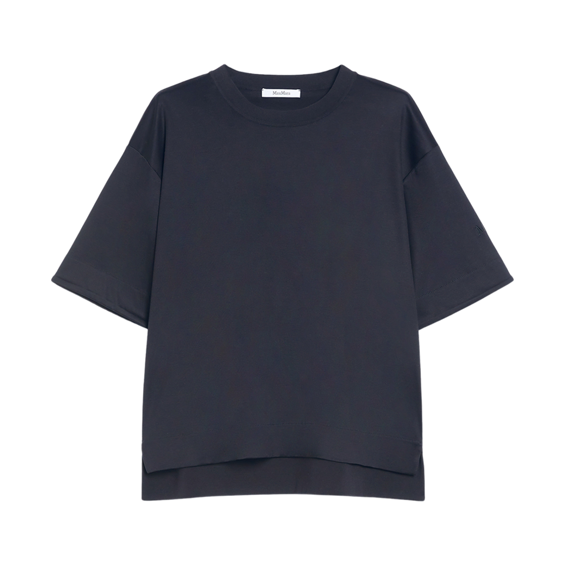 (W) 막스마라 마세르 오버사이즈 코튼 티셔츠 네이비((W) Max Mara Maser Oversized Cotton T-Shirt Navy) - 1