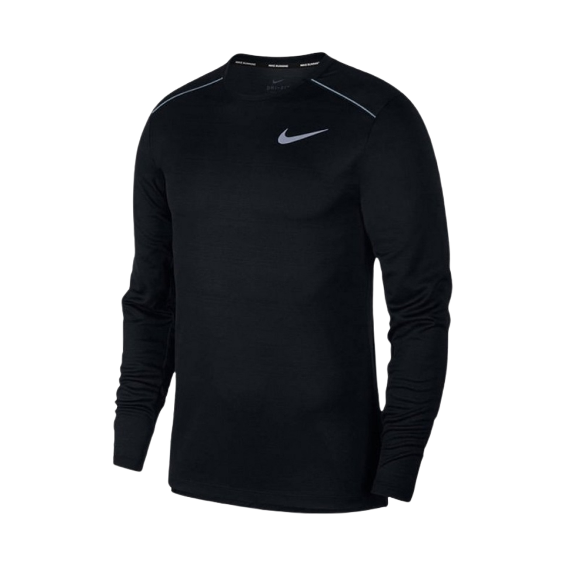 나이키 드라이 핏 마일러 롱슬리브 티셔츠 블랙 - 아시아(Nike Dri-Fit Miler Long Sleeve T-Shirt Black - Asia)